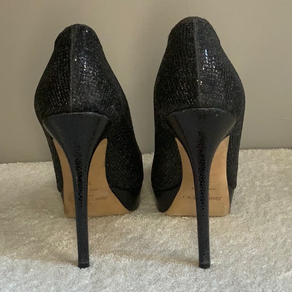 Jimmy Choo Black Cosmic Sequin Pumps with a Stiletto Heel (EU 38.5 / 8.5) - Picture 4 of 6